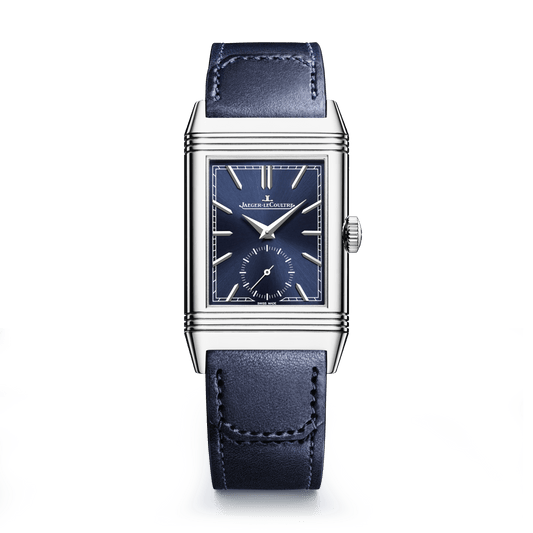 Jaeger-LeCoultre Reverso Tribute Monoface Small Seconds 45.6 x 27.4 mm Blue Dial Stainless Steel Calfskin Leather Strap Q397848J