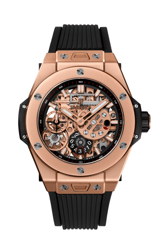 Hublot Big Bang Meca-10 King Gold 45 mm Transparent Dial Microblasted 18K King Gold Rubber Strap 414.OI.1123.RX