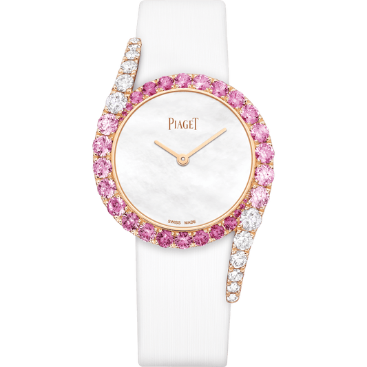 Piaget Limelight Gala Precious watch 32 mm White Mother-Of-Pearl Dial with Diamonds 18k Rose Gold Satin Strap G0A46182