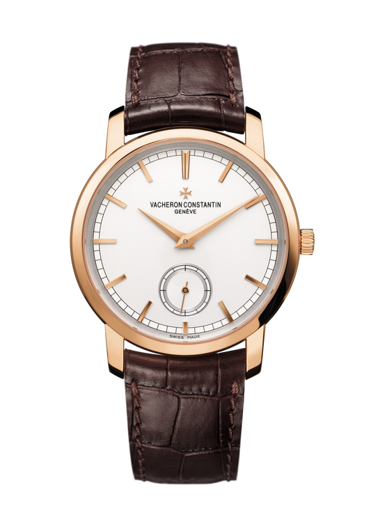 Vacheron Constantin Traditionnelle manual-winding 38 mm Silver Dial 18K Pink Gold Alligator Leather Strap 82172/000R-9382