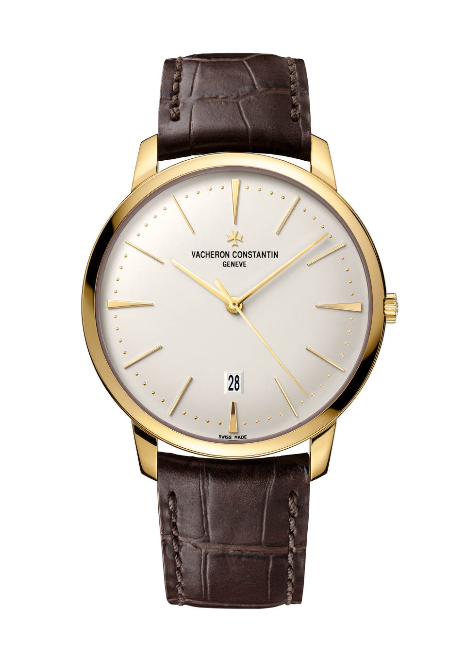 Vacheron Constantin Patrimony self-winding 40 mm Silver Dial 18k Yellow Gold Alligator Leather Strap 85180/000J-9231