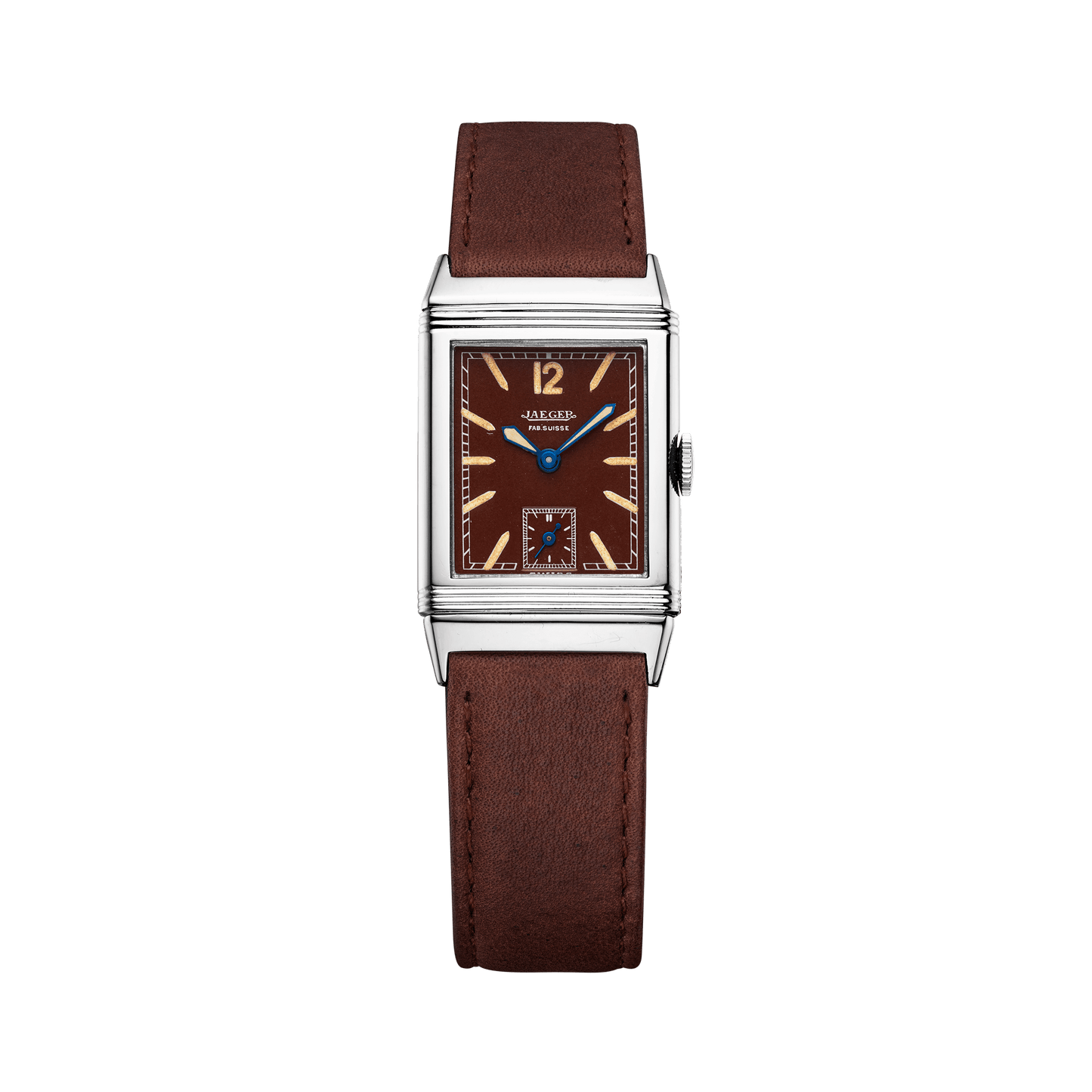 Jaeger-LeCoultre THE COLLECTIBLES Reverso Small Seconds 39 x 21 mm Toffee Brown Dial Stainless Steel Calfskin Leather Strap QV020101