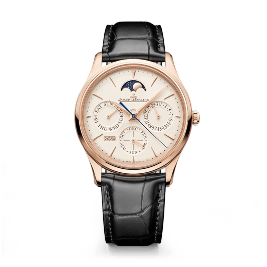 Jaeger-LeCoultre Master Ultra Thin Perpetual Calendar 39 mm Beige Dial Pink Gold Alligator Leather Strap Q1142510