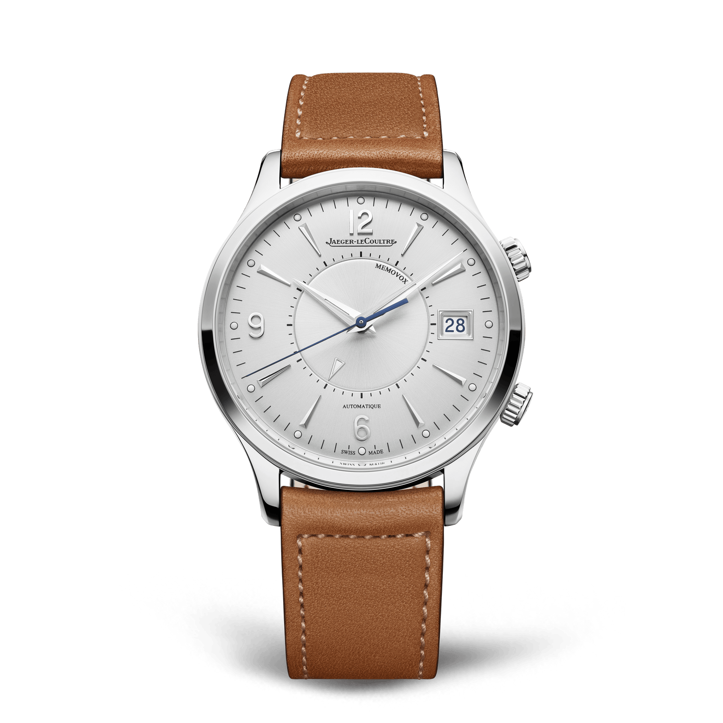 Jaeger-LeCoultre Master Control Memovox 40 mm Silvered Grey Dial Stainless Steel Calfskin Leather Strap Q411842J