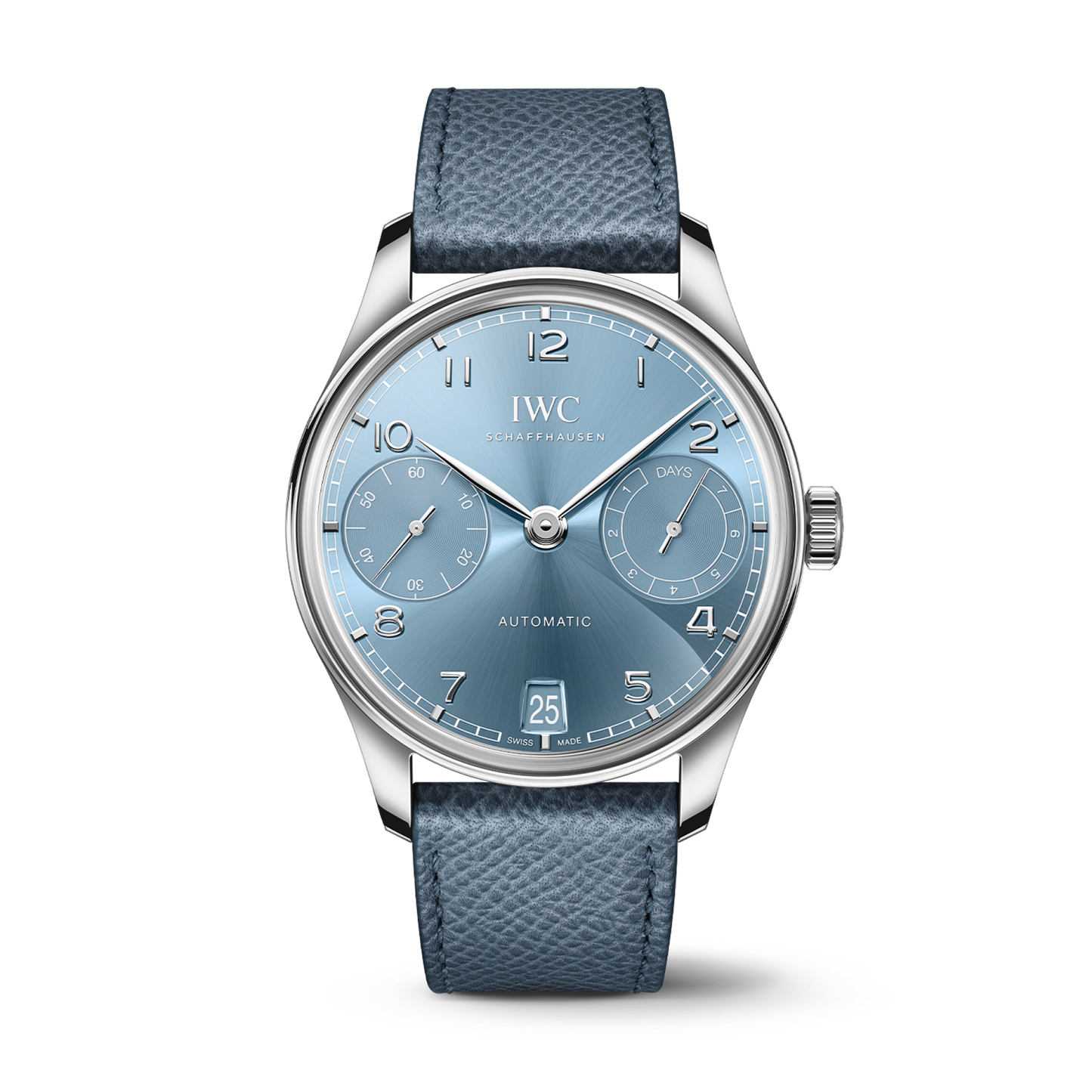 IWC Schaffhausen Portugieser Automatic 42 mm Blue Dial 18k White Gold Light Blue Calfskin Strap IW501708