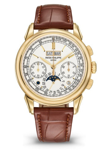 Patek Philippe Geneve Grand Complications 41 mm Silver Dial 18k Yellow Gold Alligator Leather Strap 5270J-001