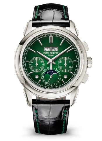 Patek Philippe Geneve Grand Complications 41 mm Green Dial Platinum Alligator Leather Strap 5270P-014