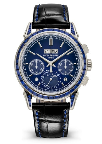 Patek Philippe Geneve Grand Complications 41 mm Blue Dial with Diamonds Platinum Alligator Leather Strap 5271/11P-010