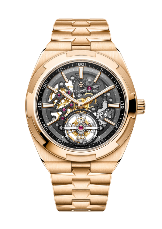 Vacheron Constantin Overseas tourbillon skeleton 42.5 mm Transparent Dial 18K Pink Gold Bracelet 6000V/210R-B934