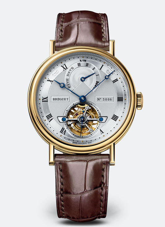 Breguet Classique 39 mm Silver Dial 18k Yellow Gold Brown Leather Strap 5317BA/12/9V6