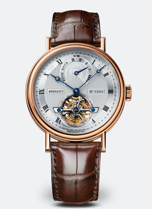 Breguet Classique 39 mm Silver Dial 18k Rose Gold Brown Leather Strap 5317BR/12/9V6