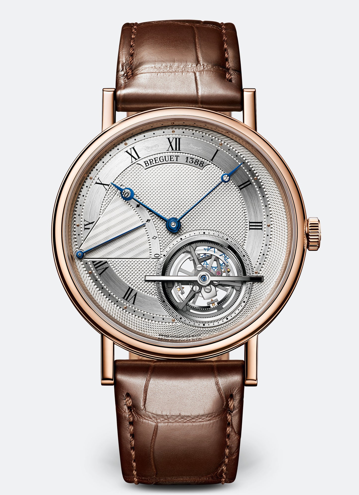 Breguet Classique 41 mm Silver Dial 18k Rose Gold Brown Leather Strap 5377BR/12/9WU