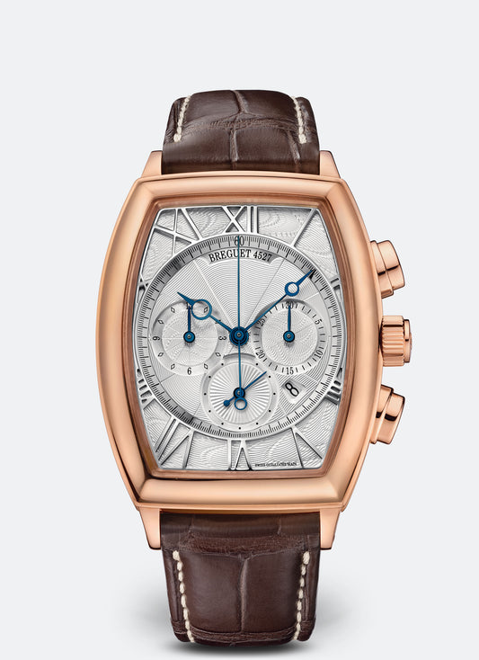 Breguet Héritage 42 x 35 mm Silver Dial 18k Rose Gold Brown Leather Strap 5400BR/12/9V6