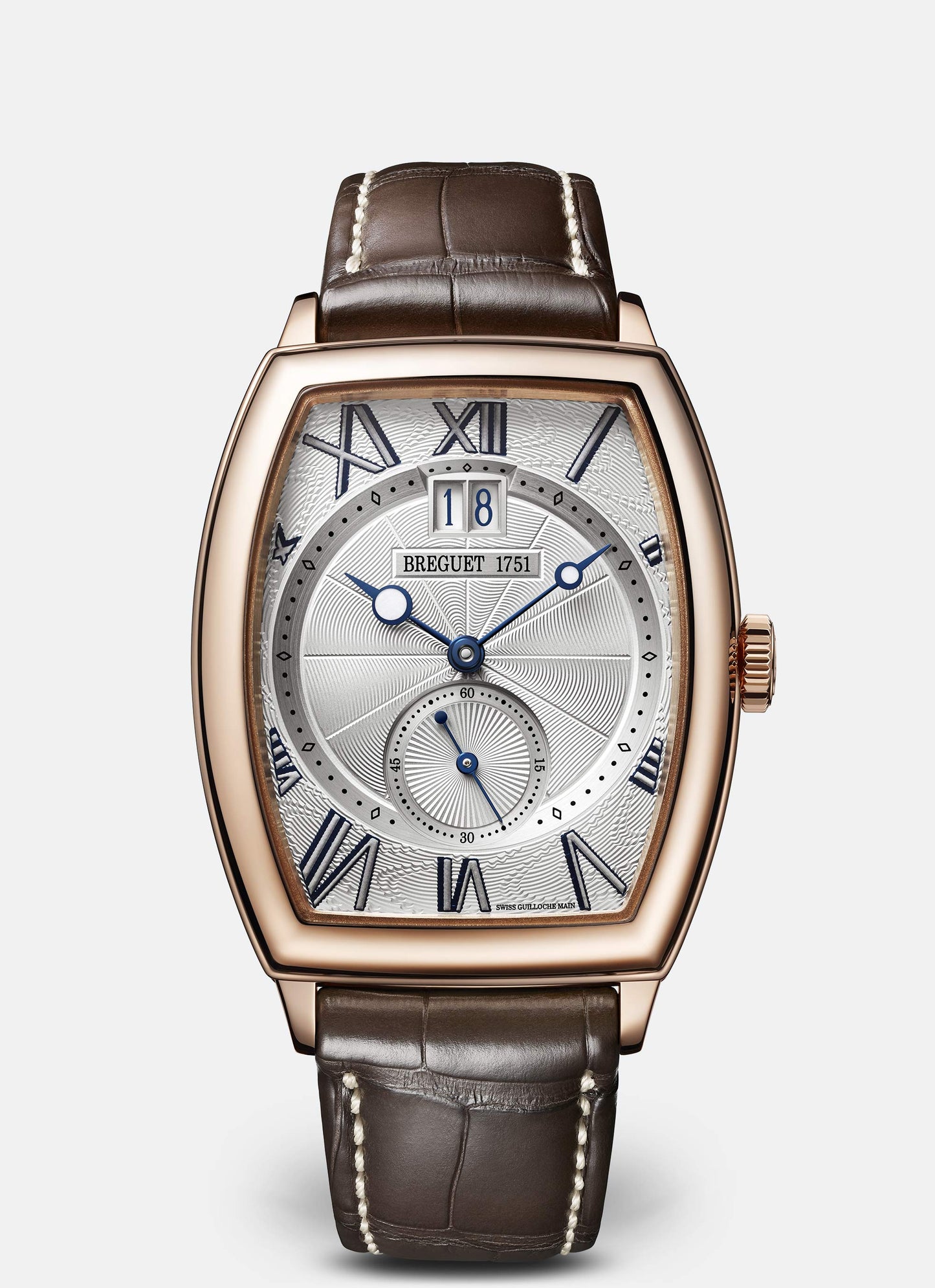 Breguet Héritage 42 x 35 mm Silver Dial 18k Rose Gold Brown Leather Strap 5410BR/12/9VV