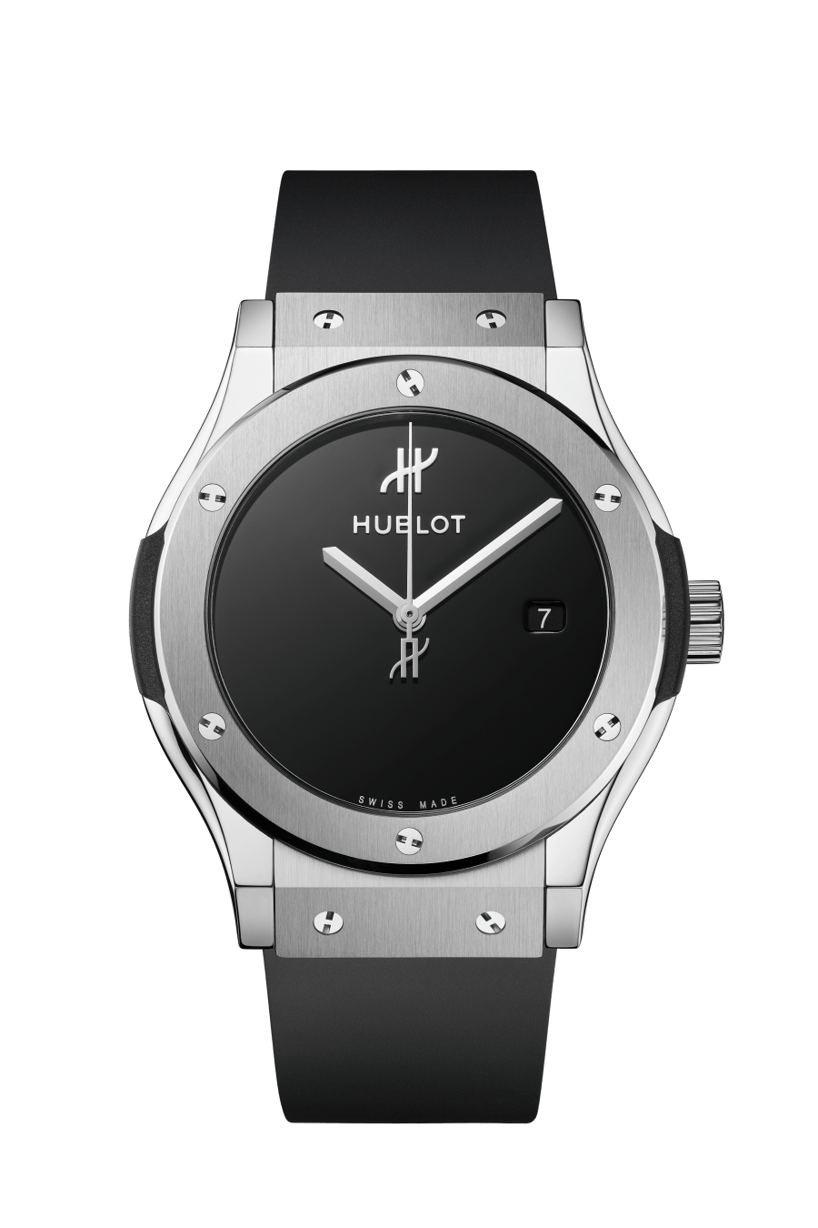 Hublot Classic Fusion Original Titanium 42 mm Black Dial Polished Titanium Rubber Strap 542.NX.1270.RX.MDM