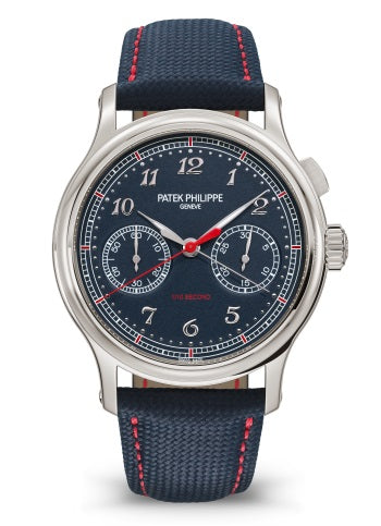 Patek Philippe Geneve Grand Complications 41 mm Blue Dial Platinum Calfskin Leather Strap 5470P-001