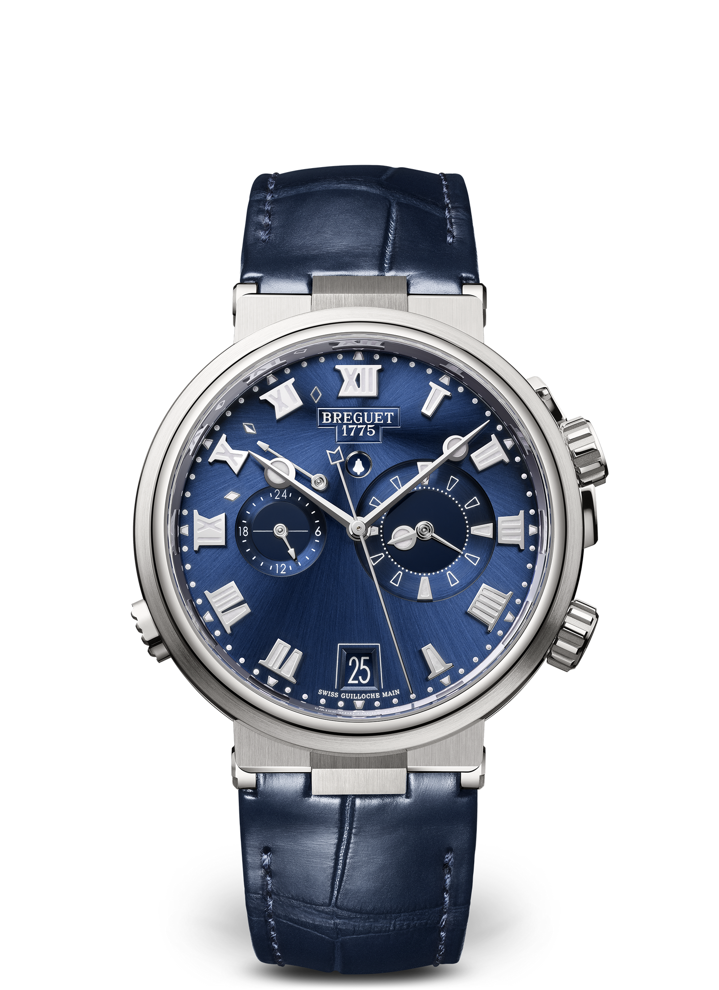 Breguet Marine 40 mm Blue Dial Titanium Blue Leather Strap 5547TI/Y1/9ZU