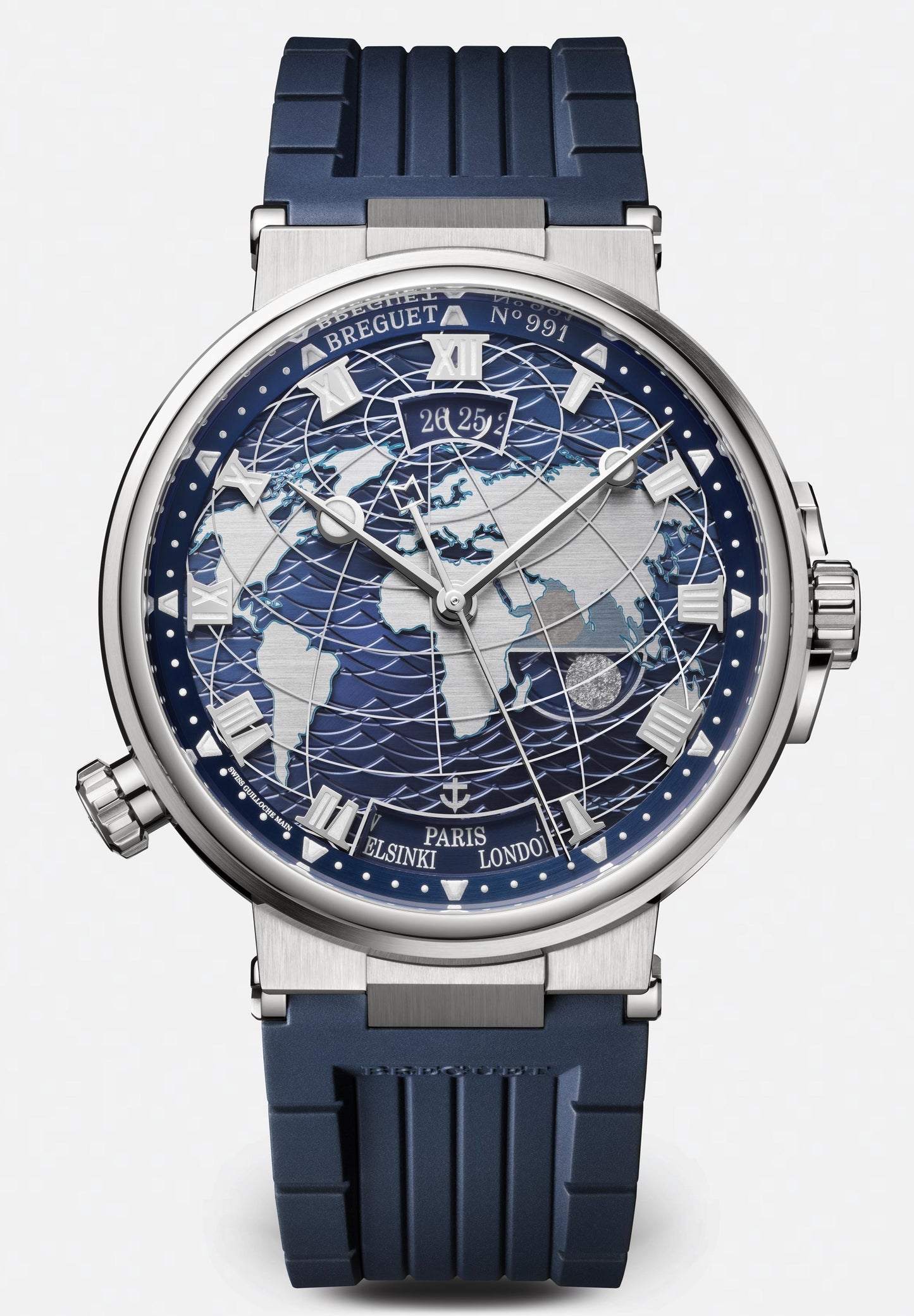 Breguet Marine 43.9mm Blue Dial White Gold Blue Rubber Strap 5557BB/YS/5WV