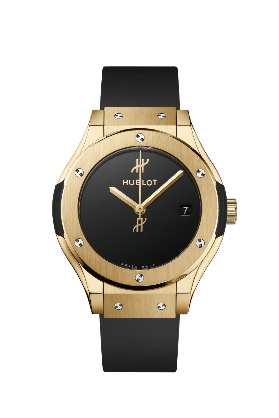 Hublot Classic Fusion Original Yellow Gold 38 mm Black Dial Polished 18K Yellow Gold Rubber Strap 565.VX.1230.RX.MDM