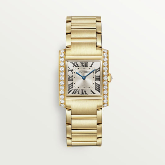 Cartier Tank Française Medium 18k Yellow Gold Steel Golden Sunray Dial Bracelet WJTA0040