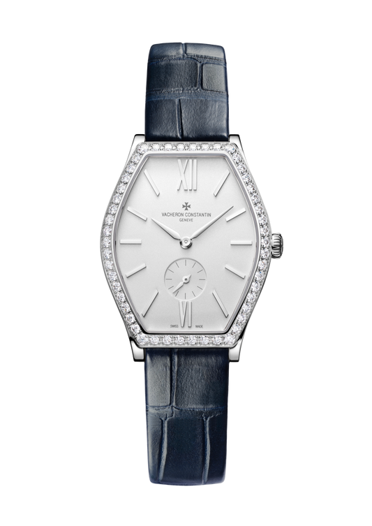 Vacheron Constantin Malte manual-winding 34.4x28.4 mm Silver Dial with Diamonds White Gold Alligator Leather Strap 81515/000G-9891