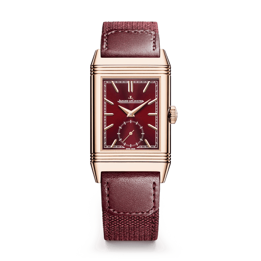 Jaeger-LeCoultre Reverso Tribute Monoface Small Seconds 45.6 x 27.4 mm Burgundy Dial Pink Gold Calfskin Leather Strap Q713256J