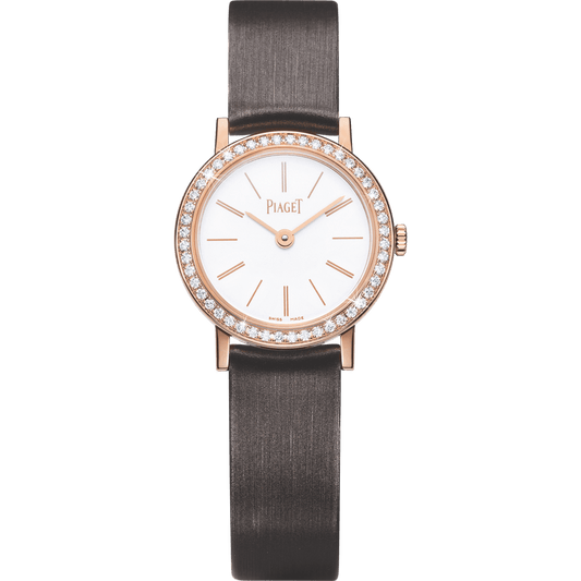 Piaget Altiplano Origin watch 24 mm White Dial with Diamonds 18k Rose Gold Satin Strap G0A44534