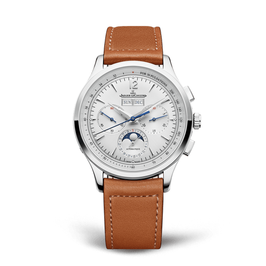 Jaeger-LeCoultre Master Control Chronograph Calendar 40 mm Silver Dial Stainless Steel Calfskin Leather Strap Q413843J