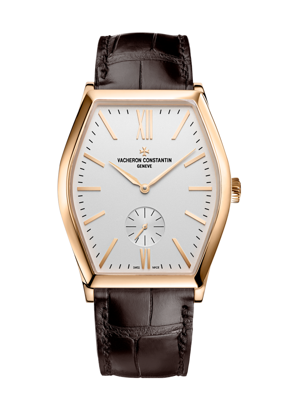 Vacheron Constantin Malte manual-winding 42 x 36.7 mm Silver Dial 18K Pink Gold Alligator Leather Strap 82230/000R-9963