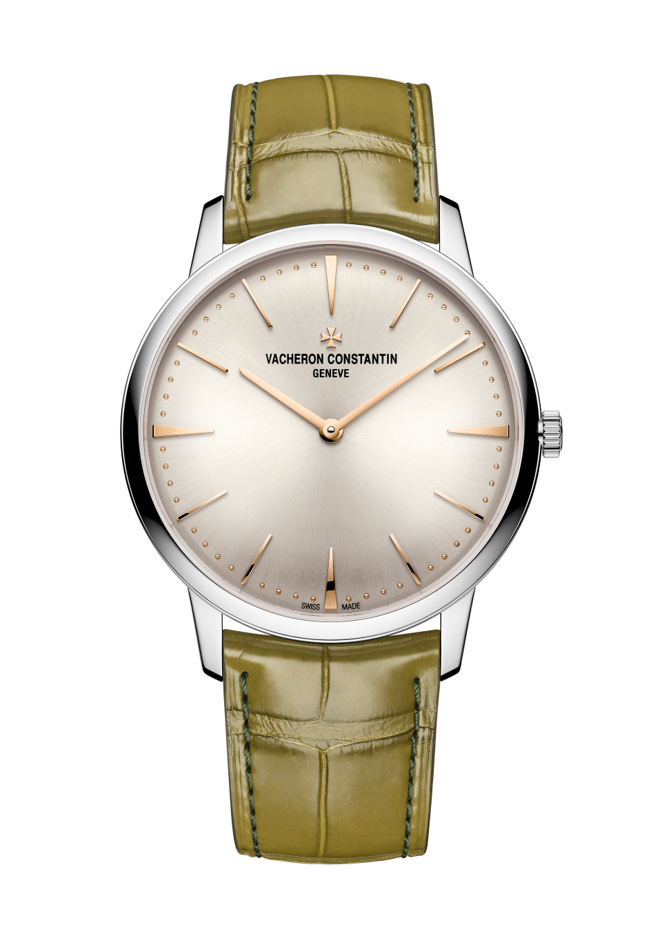 Vacheron Constantin Patrimony manual-winding 39 mm Silver Dial White Gold Alligator Leather Strap 1410U/000G-H017