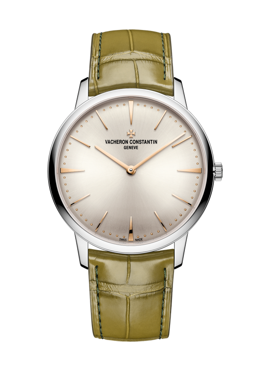 Vacheron Constantin Patrimony manual-winding 39 mm Silver Dial White Gold Alligator Leather Strap 1410U/000G-H017