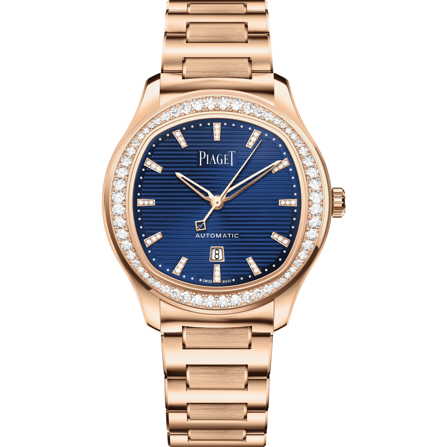 Piaget Piaget Polo Date watch 36 mm Blue Dial with Diamonds 18k Rose Gold Bracelet G0A49029