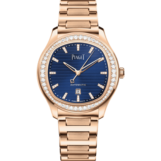 Piaget Piaget Polo Date watch 36 mm Blue Dial with Diamonds 18k Rose Gold Bracelet G0A49029