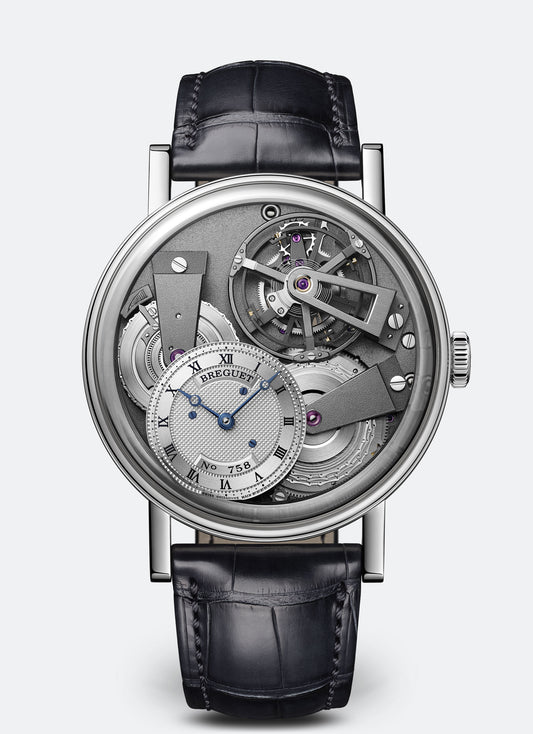 Breguet Tradition 41 mm Silver Dial Titanium Black Leather Strap 7047PT/11/9ZU