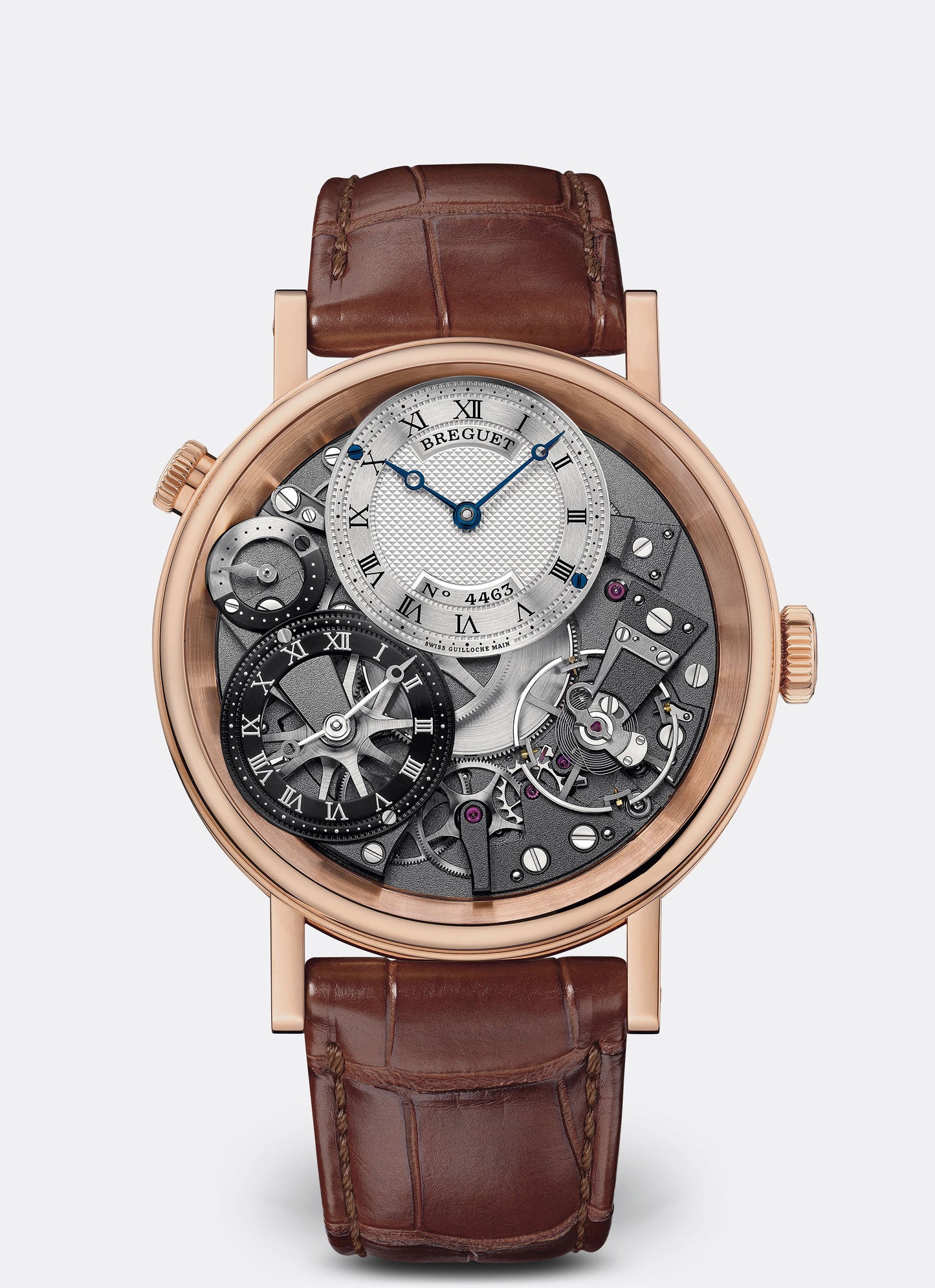 Breguet Tradition 40 mm White Dial 18k Rose Gold Brown Leather Strap 7067BR/G1/9W6