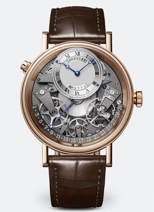 Breguet Tradition 40 mm Silver Dial White Gold Brown Leather Strap 7597BR/G1/9WU