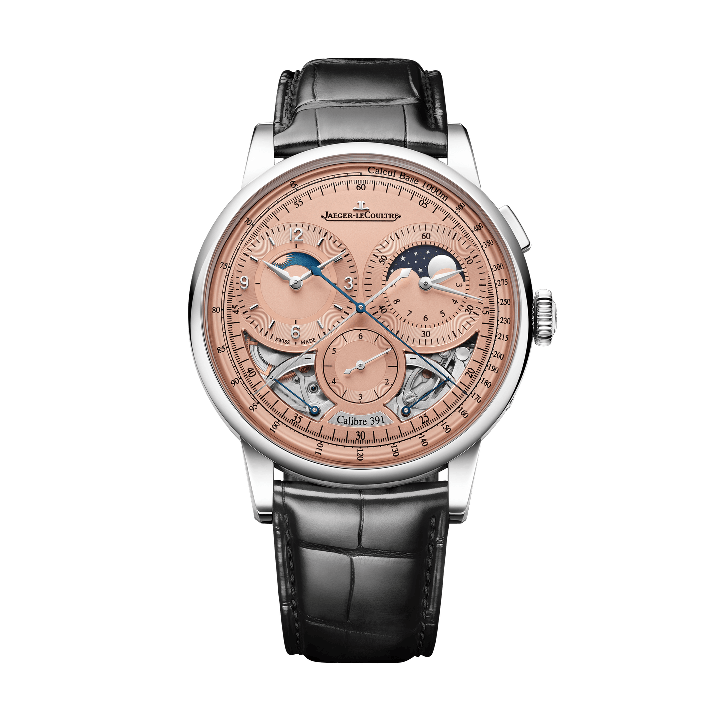 Jaeger-LeCoultre Duometre Chronograph Moon 42.5 mm Copper Dial Platinum  Alligator Leather Strap Q622656J