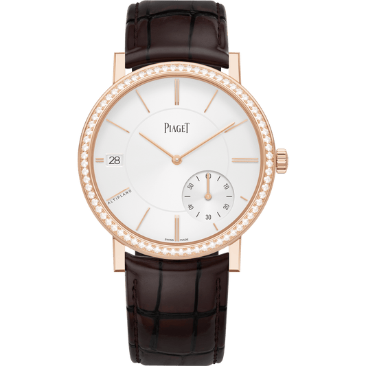 Piaget Altiplano Origin watch 40 mm Grey Dial with Diamonds 18k Rose Gold Alligator Strap G0A45401