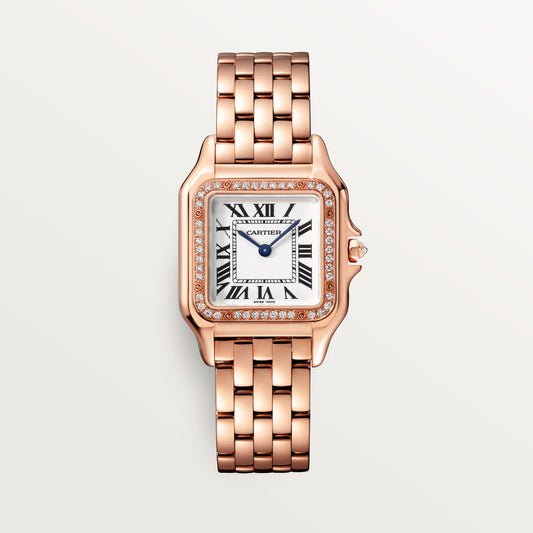 Cartier Panthère Medium Rose Gold Silver Dial Bracelet WJPN0009