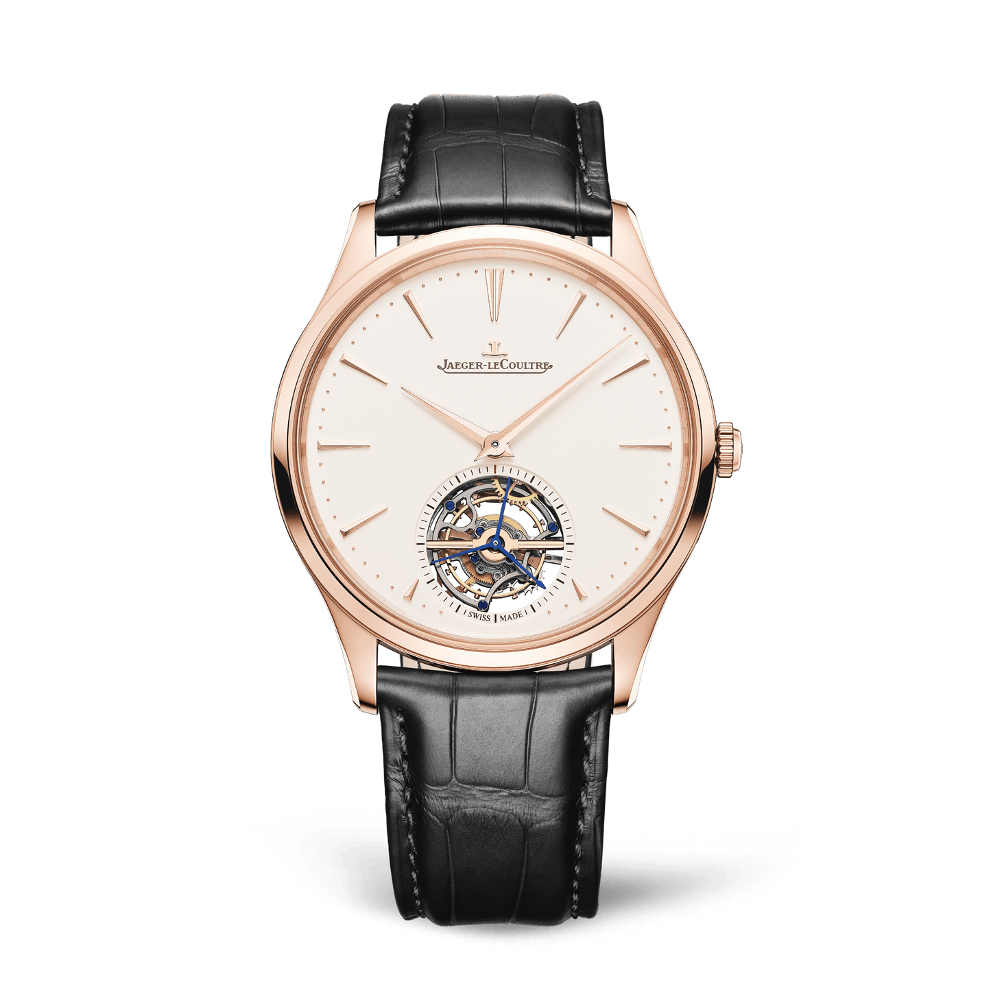 Jaeger-LeCoultre Master Ultra Thin Tourbillon 40 mm Beige Dial Pink Gold Alligator Leather Strap Q1682411