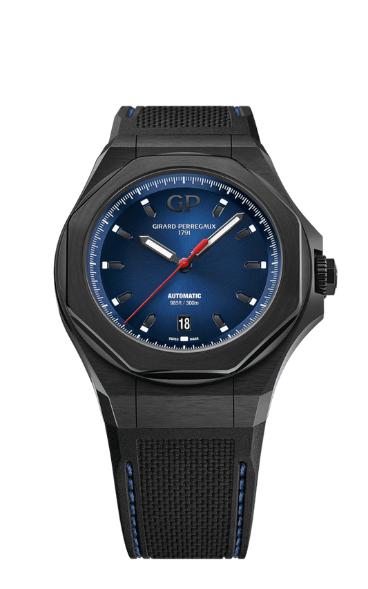 Panerai Luminor Quaranta Steel DLC Luna Rossa 40 mm Blue Dial Stainless Steel Blue Rubber Strap PAM01314