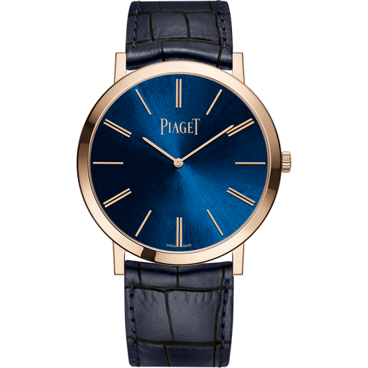 Piaget Altiplano Origin watch 38 mm Blue Dial 18k Rose Gold Alligator Strap G0A45050