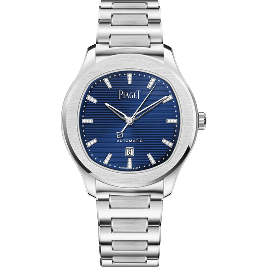 Piaget Piaget Polo Date watch 36 mm Blue Dial with Diamonds Stainless Steel Bracelet G0A46018