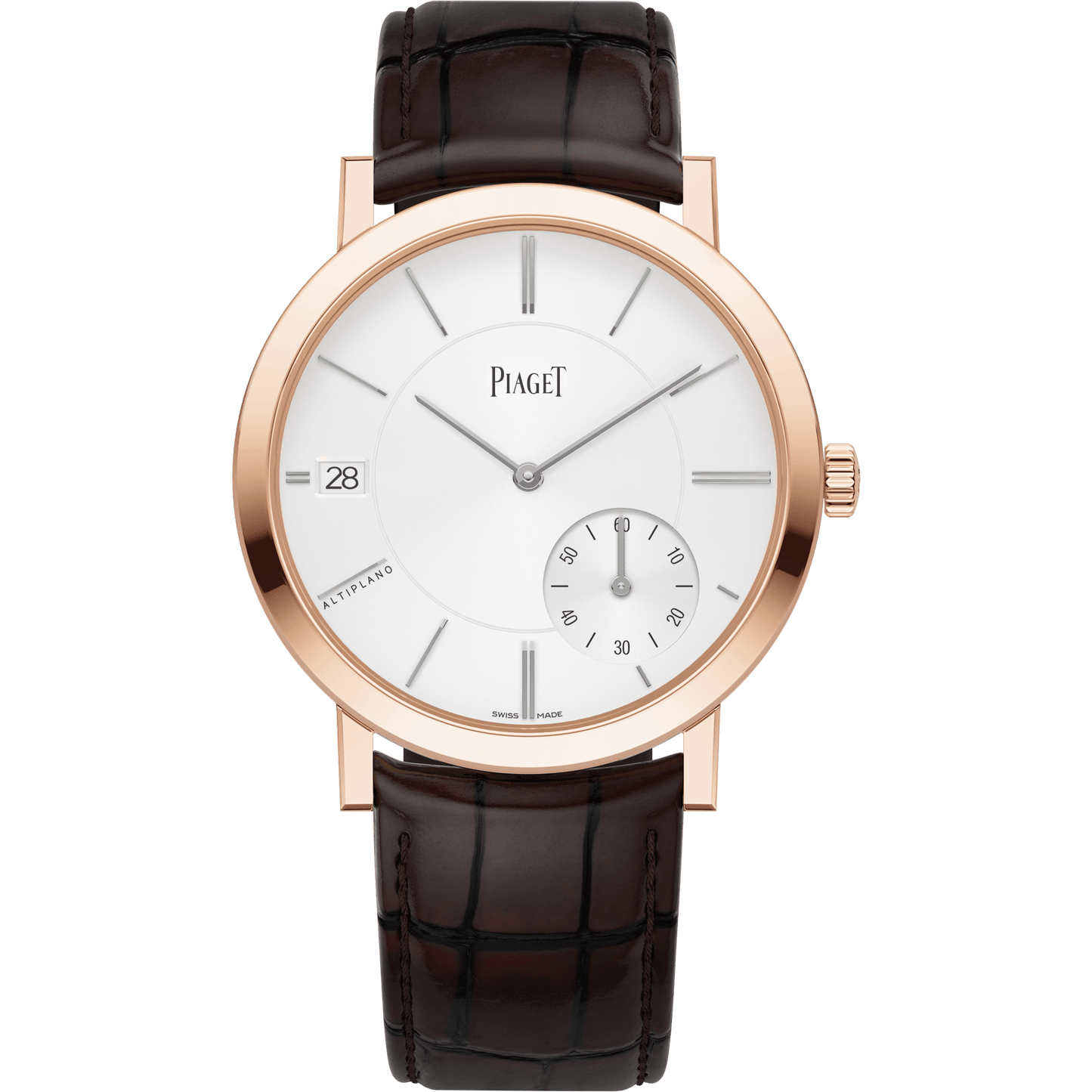 Piaget Altiplano Origin watch 40 mm Grey Dial 18k Rose Gold Alligator Strap G0A45400