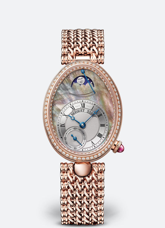 Breguet Reine 36.50 x 28.45 mm Silvered Gold Dial with Diamonds 18k Rose Gold Bracelet 8908BR/5T/J20/D000