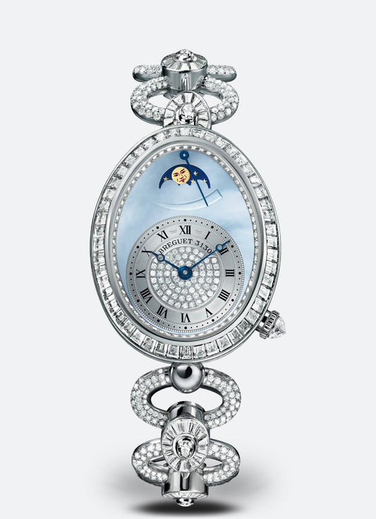 Breguet Reine 38.50 x 30.45 mm Blue Natural Mother-Of-Pearl Dial with Diamonds White Gold Bracelet 8909BB/VD/J29/DDDD