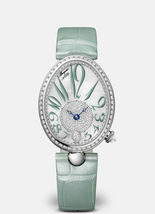 Breguet Reine 36.5 x 28.45mm Silver Dial with Diamonds White Gold Strap 8918BB/5D/964/D0