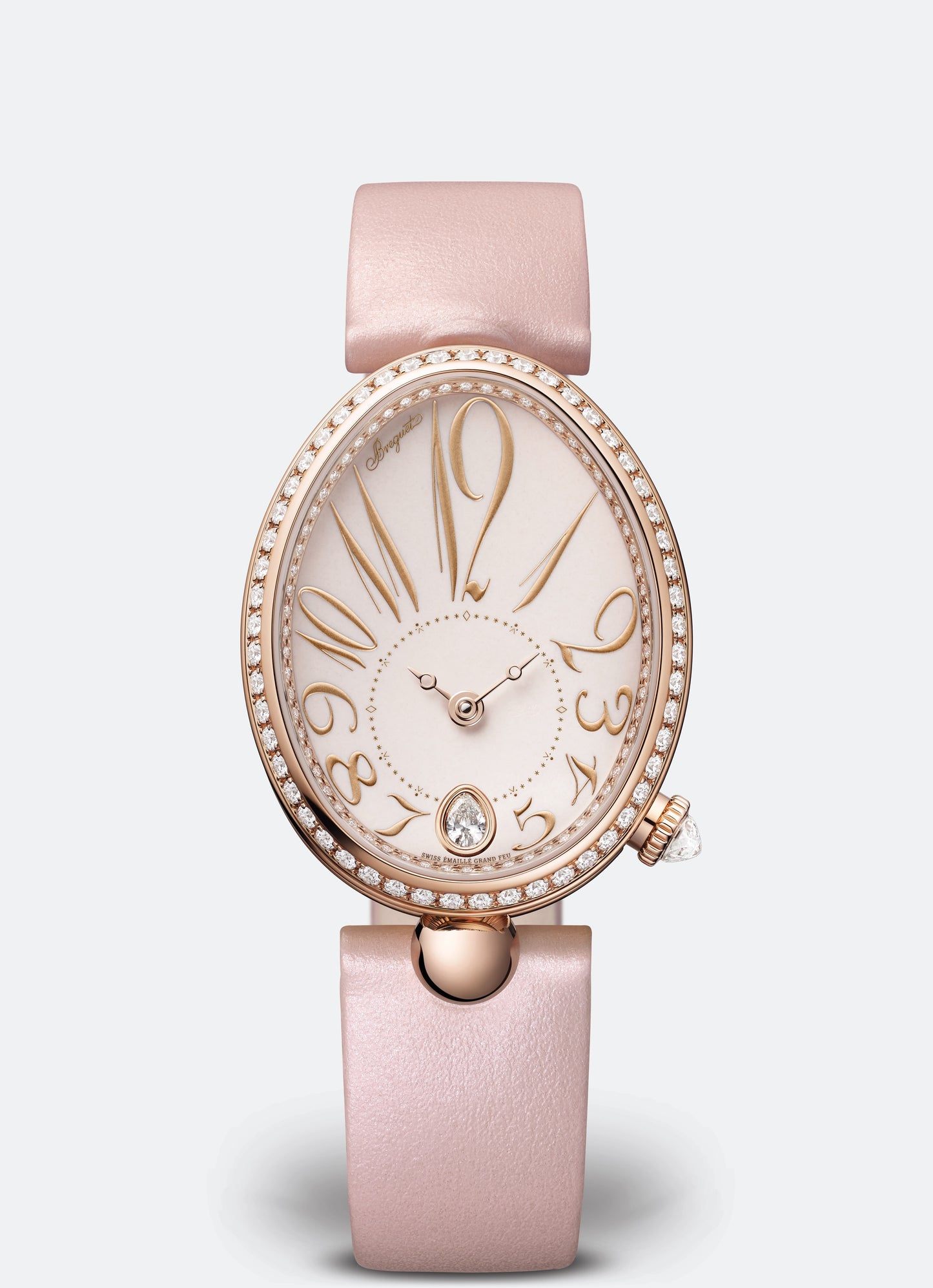 Breguet Reine 36.5 x 28.45mm Pink Dial with Diamonds 18k Rose Gold Strap 8918BR/2C/364/D00D