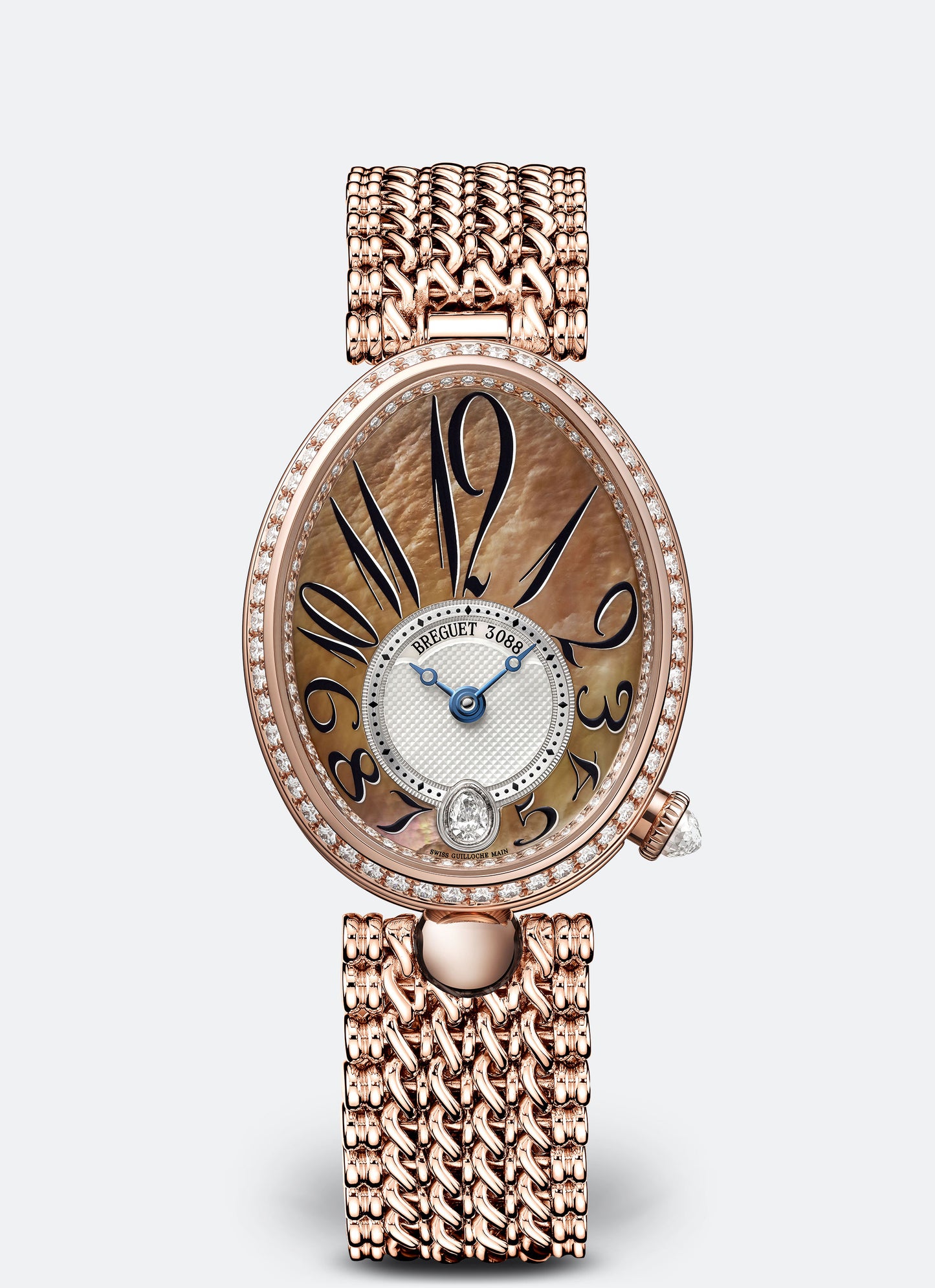 Breguet Reine 36.5 x 28.45mm Brown Dial with Diamonds 18k Rose Gold Bracelet 8918BR/5T/J20/D000