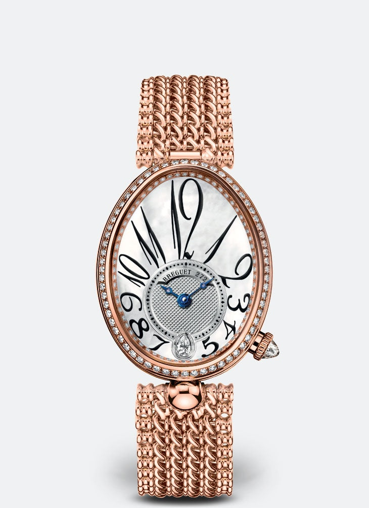 Breguet Reine 36.5 x 28.45mm White Mother-Of-Pearl Dial with Diamonds 18k Rose Gold Bracelet 8918BR/58/J20/D000